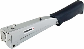 Arrow HT55BL Hammer Tacker, Manual Stapler for Construction and Insulation, Ergonomic Grip Handle, Dual-Capacity Rear-Load Magazine, Fits 1/4”, 5/16", or 3/8" Staples, Silver