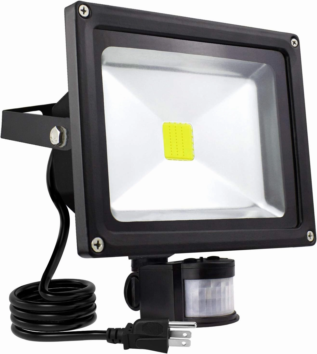 ASIGN 30W Motion Sensor LED Flood Light, 6000K Daylight White, 3500lm(Max), IP65 Waterproof Security Spotlight with PIR for Driveway Parking Lot - Black
