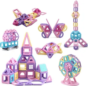 ASOK Magnetic Blocks Magnetic Tiles 133pcs 3D Castle Educational Learning and Development Toys for 3 4 5 6 7 8 9 Years Old Boys Girls Kids 133pcs
