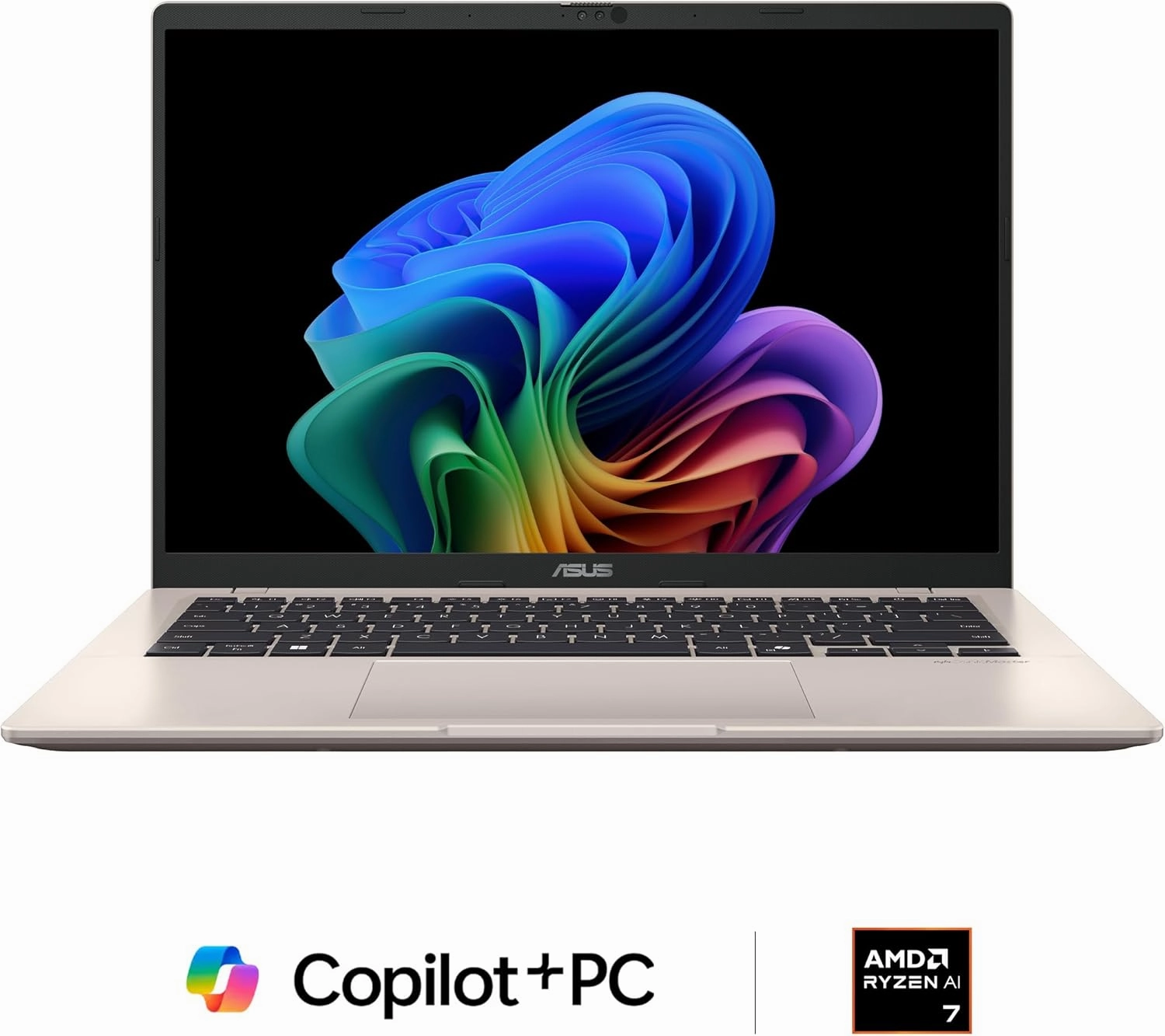ASUS Vivobook 14 Laptop, Copilot  PC, 14” WUXGA 60Hz Display, AMD Ryzen AI 7 350 with XDNA NPU, AMD Radeon Graphics, 16GB RAM, 512GB SSD, Platinum Gold, M1407KA-PS74
