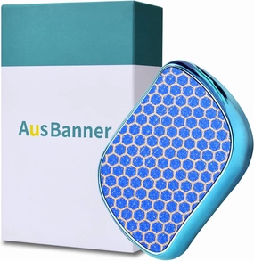 AUSBANNER German Professional Nano Glass Foot File, Foot Callus Remover, Heel Scraper and Shower Foot Scrubber - Dead Skin Remover - Hygienic Pedicure Tools (Blue)