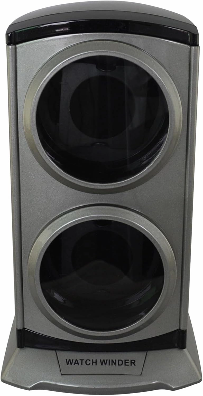 Automatic Double Watch Winder for 2 Watches Double Rotating Watch Storage Box 4 TPD Modes Self-Winding Mechanical Watch Dustproof Case with Blue LED Light Quiet Motor
