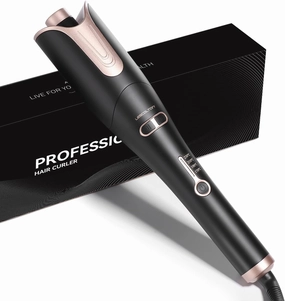 Automatic Hair Curling Iron, Rotating Curlers Iron with 1" Barrel Curls, Hair Curler Wand with 4 Temp & Dual Voltage, Anti-Scald, Auto Shut-Off