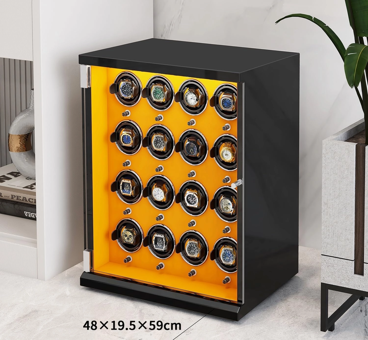 Automatic Watch Winder Box for 1/2/4/6/9/12/16 Watches 5 Rotation Modes for Men's and Women's Watches Storage Display Box