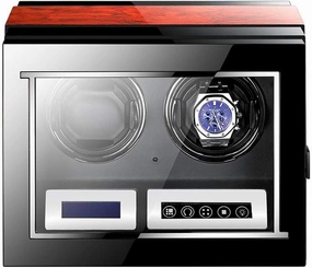 Automatic Watch Winder Box, Quiet Motor, LCD Digital Touch Display, Remote Control, 5 Rotating Mode, Watch Display Box