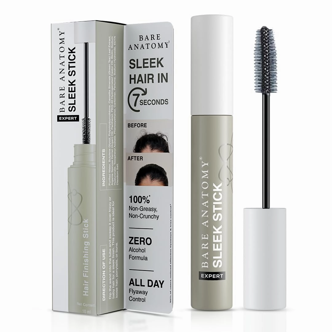 Ba;re Anato;my Expert Sleek Hair Finishing Stick|100% Alcohol & Silicon Free Formula|Baby Hair,Frizzy Hair & Flyaway Fixer|Non-Sticky & Non-Crunchy|Natural Sleek Finish With No Residue|10Ml,Gel