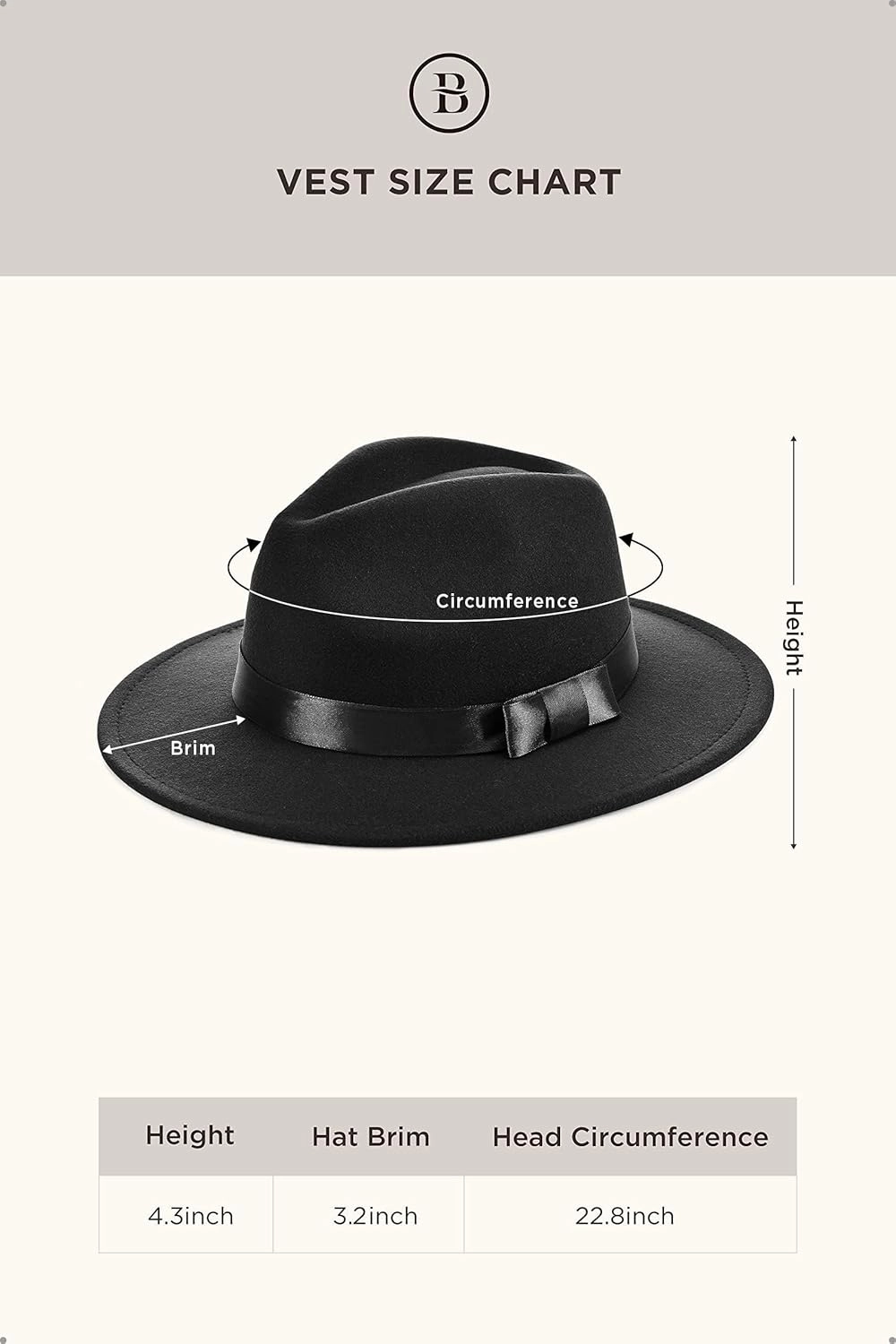 BABEYOND 1920s Fedora Hat for Men Gatsby Wide Brim Fedora Hat Felt Panama Cap with Band for Women Men