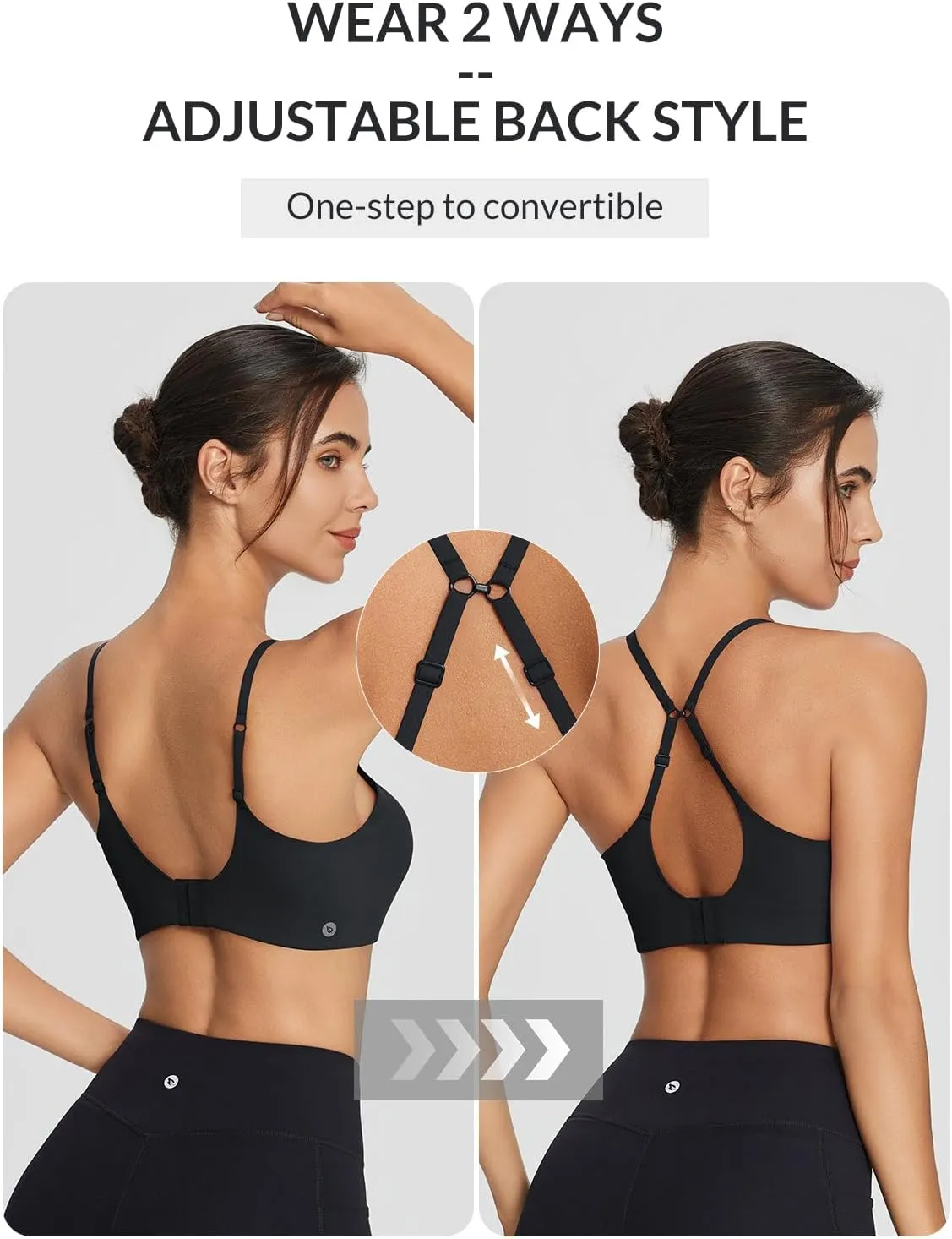 baleaf Sweatleaf Adjustable Sports Bras for Women, Padded Racerback Yoga Bra, High Impact Molded Cup Workout Bra