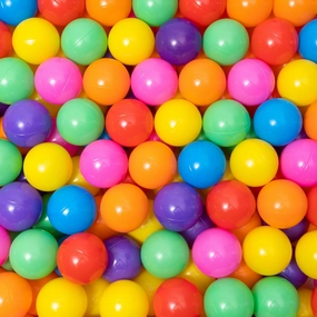Ball Pit Balls for Kids, 500 pcs 2.15 Inches Small Size Thicken Soft Plastic Crush Proof Ball Pit Balls BPA Phthalate Free Baby Toddler Toy Ball with 7 Color Rainbow Colors