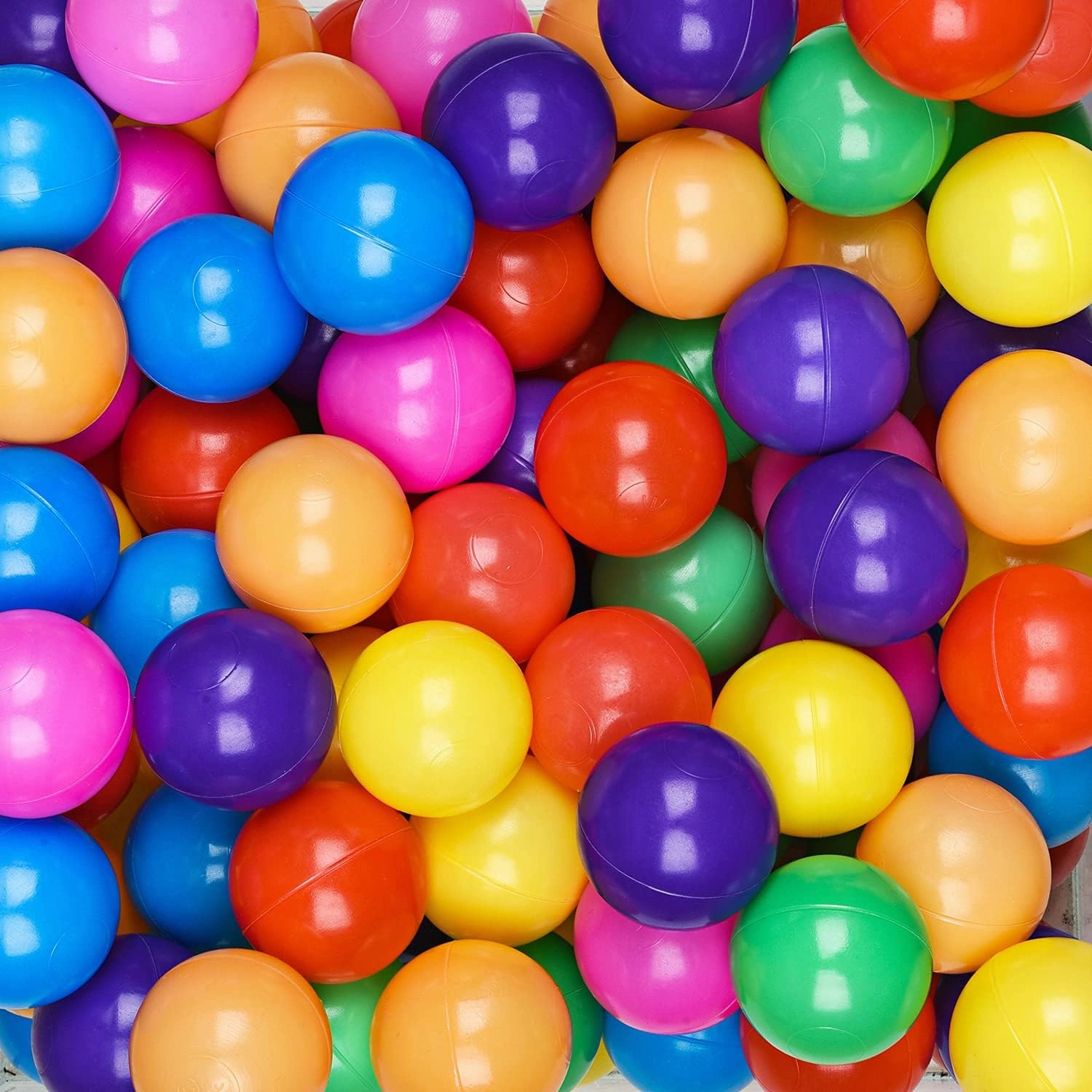 Ball Pit Balls Phthalate Free BPA Free Crush Proof Plastic - 7 Bright Colors in Reusable Play Toys for Kids with Storage Bag