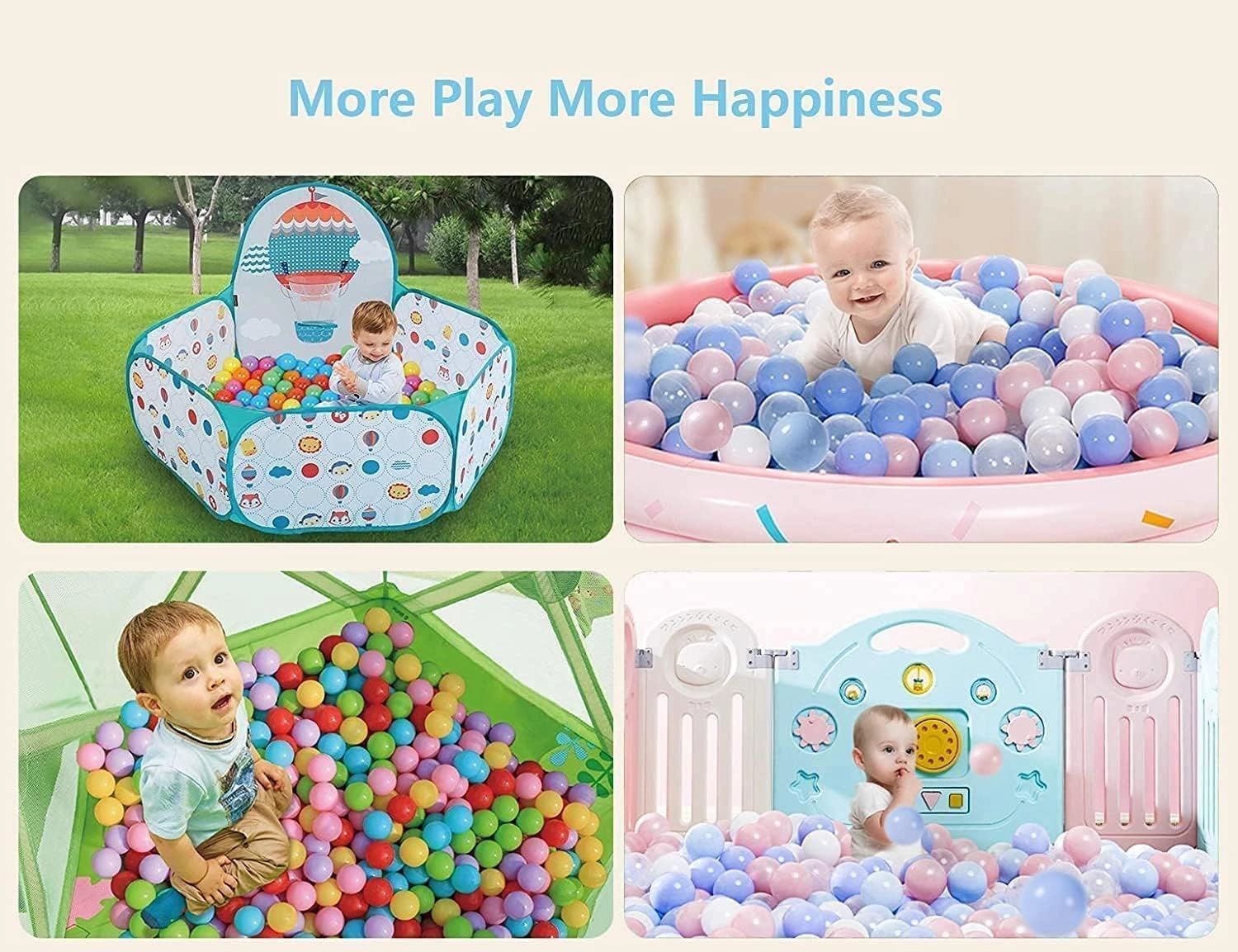 Ball Pit Pack of 100 - BPA Free, Crush Proof Plastic Balls for Tent, Playhouse, Children's Toy, Party - Macaron Ocean Colors 2.15 Inch