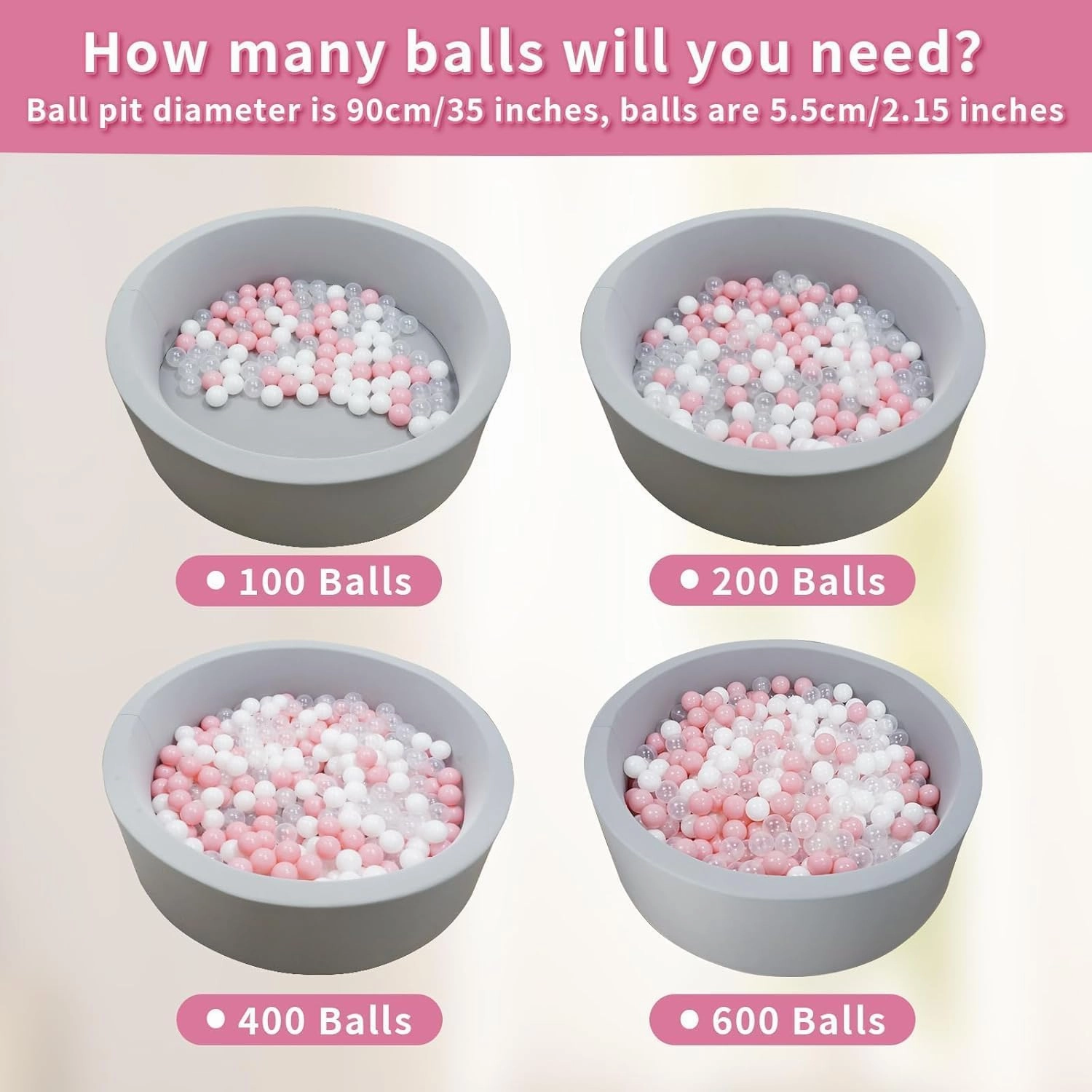 Ball Pit Pack of 100 - BPA Free, Crush Proof Plastic Balls for Tent, Playhouse, Children's Toy, Party - Macaron Ocean Colors 2.15 Inch