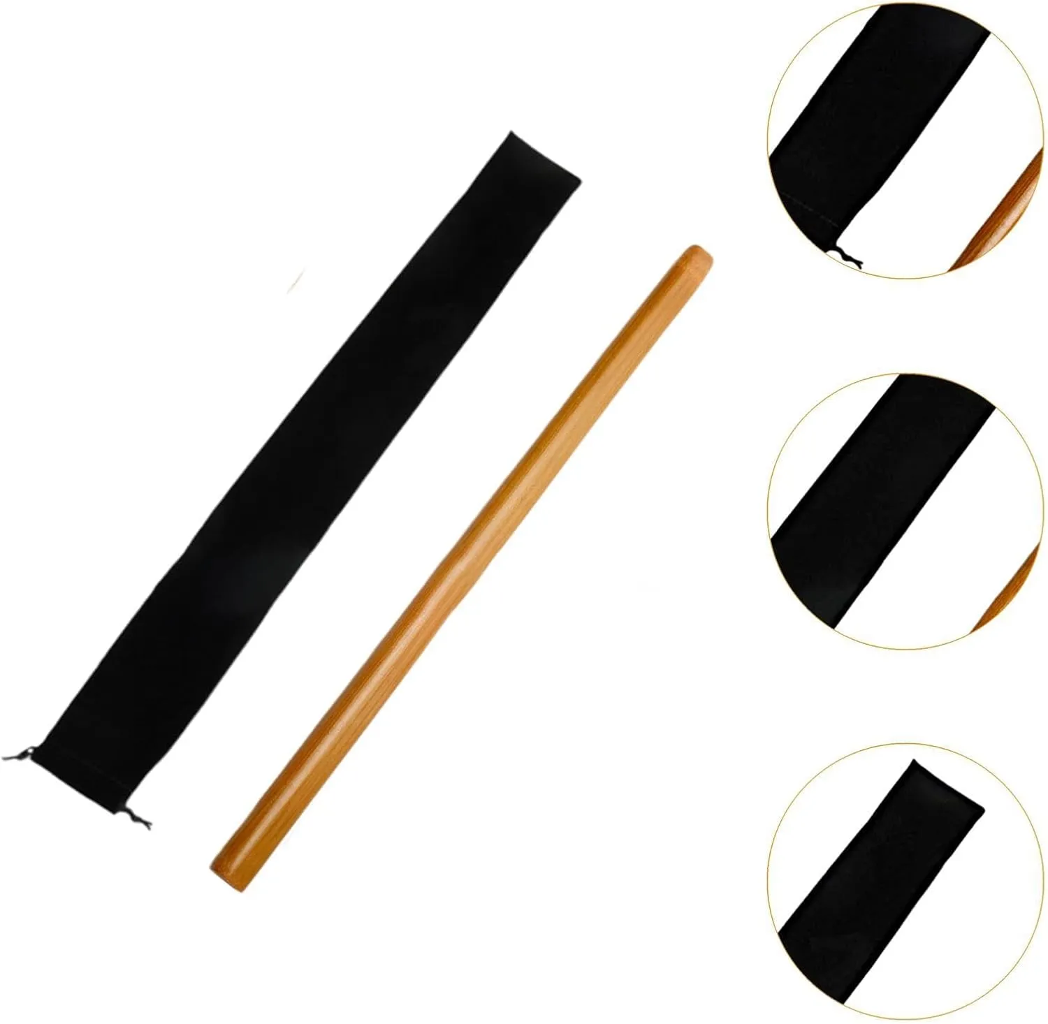 Bamboo Roller Massage Stick 60cm for Neck and Back, 60x3cm with Bag