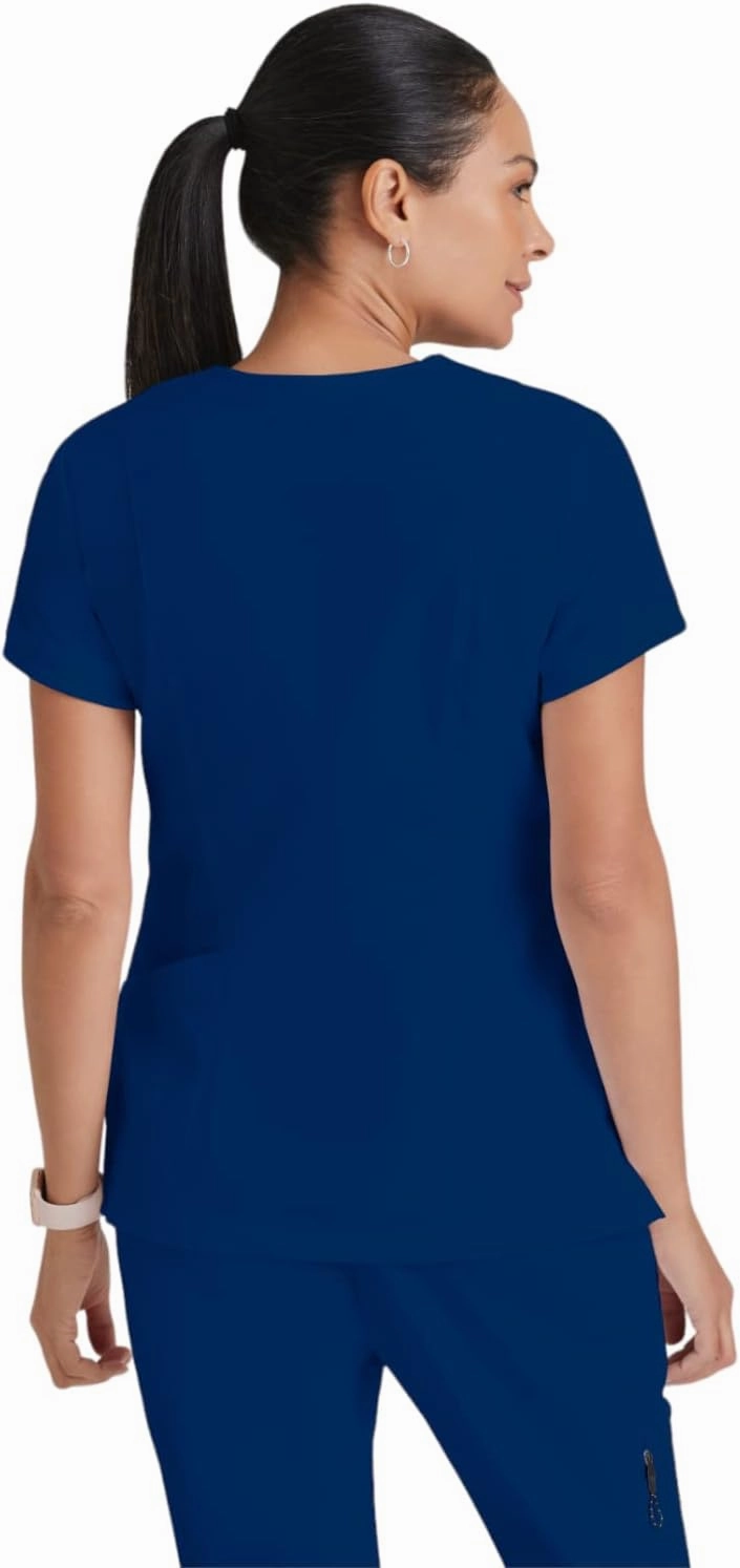 BARCO Grey's Anatomy Scrubs - Kira Scrub Top for Women, V-Neck, Love Printed Zip Pocket Super-Soft Women's Scrub Top
