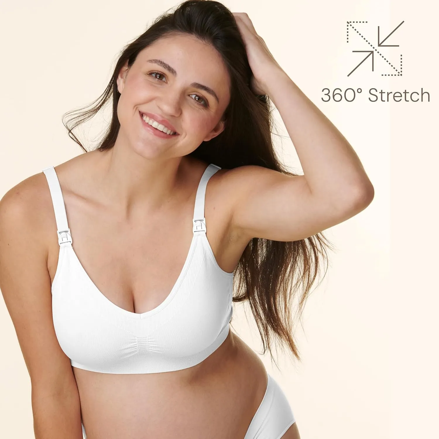 Basics by Bravado Women's Comfort Maternity Bra and Nursing Bra Adjustable, Seamless, S-XXL