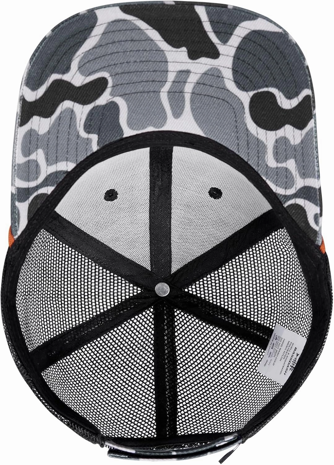 BASSDASH Camo Rope Trucker Hat Adjustable Embroidered Baseball Cap Mesh Back for Duck Deer Hunting Fly Fishing Camping