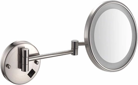 Bathroom Shaving Mirror Wall Mounted 8 Inch USB Charge Makeup Mirror 3X Magnification Single Side Round Vanity Mirror(#6)