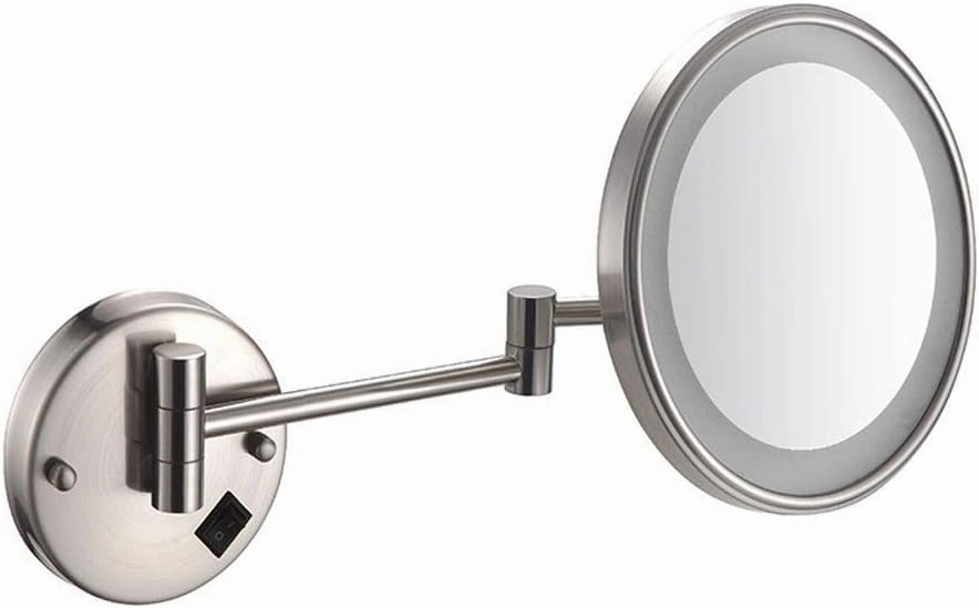 Bathroom Shaving Mirror Wall Mounted 8 Inch USB Charge Makeup Mirror 3X Magnification Single Side Round Vanity Mirror(#6)