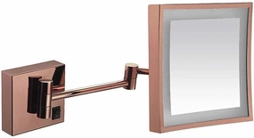 Bathroom Shaving Mirror Wall Mounted Usb Charge Makeup Mirror With Led Lights And 3X Magnification Single Side Square Vanity Mirror Extendable Built-In Lithium Battery 20X20Cm Makeup And Sh ( C(#3)