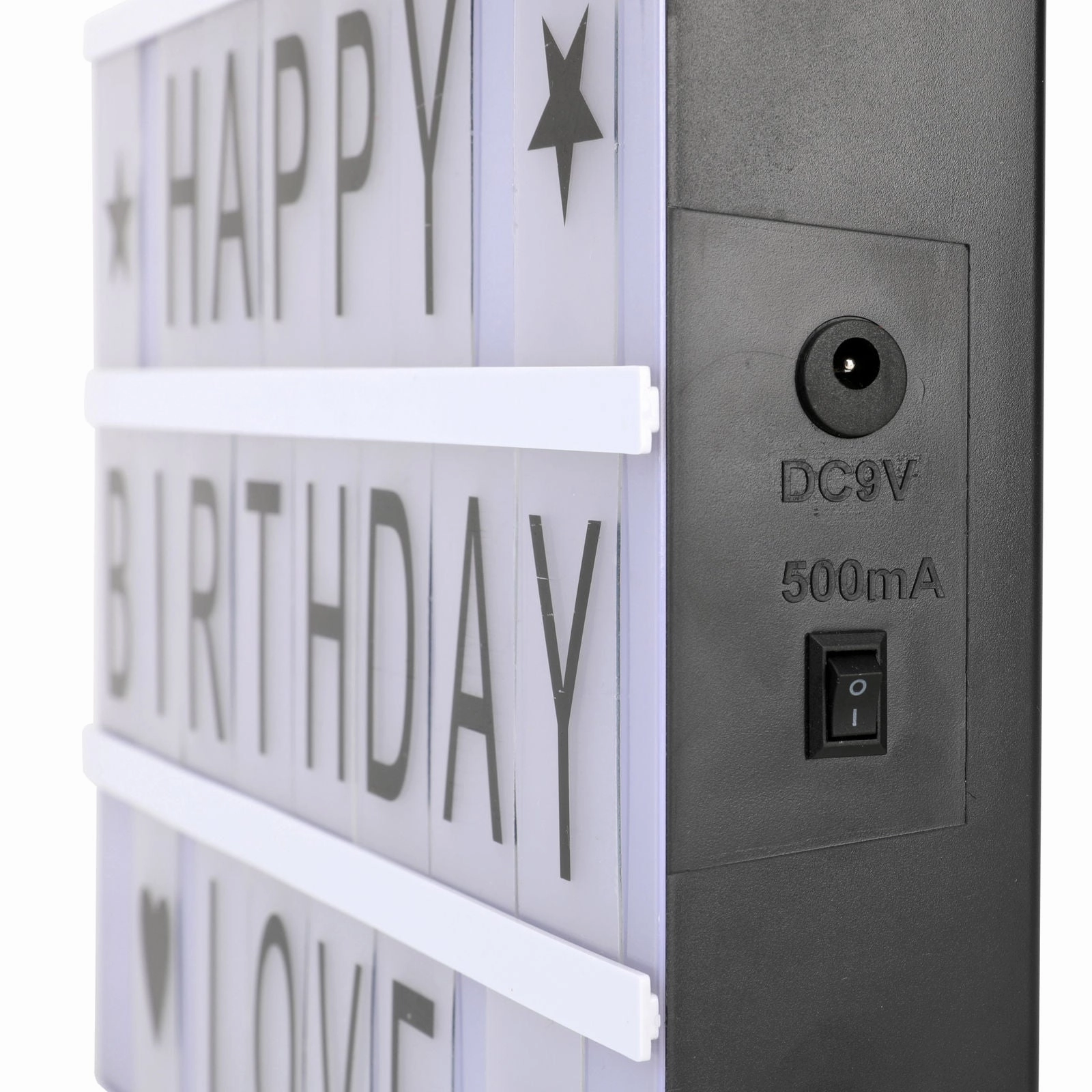 Battery Powered LED Light Cinematic Decorative Letter Box 85 Letters Numbers
