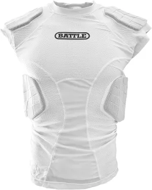 Battle Sports Science Adult 4-Pad Integrated Compression Top White XL