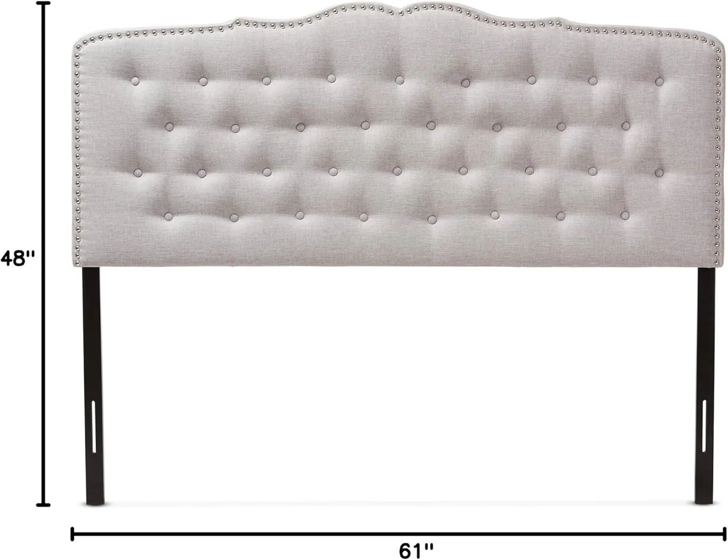 Baxton Studio Karessa Modern & Contemporary Greyish Beige Fabric Queen Size Headboard (424-7276-AMZ)