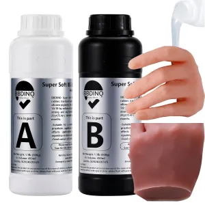 BBDINO Super Soft Silicone 00-30 Liquid Additional Super Soft Silicone Rubber Clear Translucent Extremely Flesh Like, Ideal for Making Professional Silicone Masks/Reborn Baby Dolls etc.
