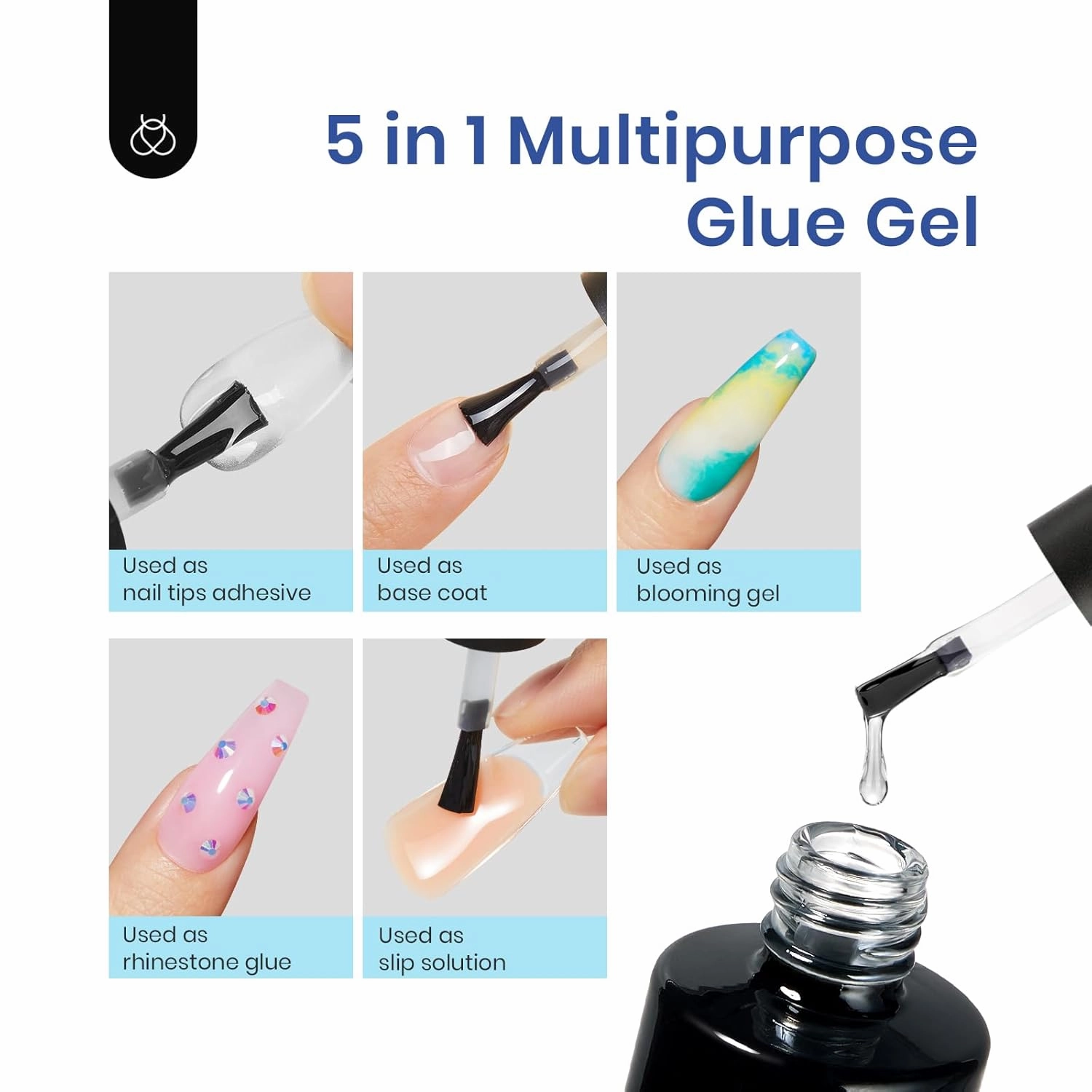 Beetles Gel Nail Kit Easy Nail Extension Set 240Pcs Soft Nail Tips Extra Short Oval Shape with 5 In 1 Nail Glue Gel and Uv Led Lamp Nail Art Home Manicure Set Acrylic False Nail Tips Kit