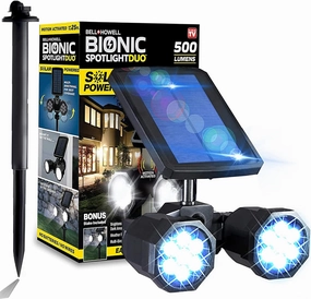 Bell Howell Bionic Spotlight Duo Deluxe Solar Lights: Effortless Outdoor Illumination, Motion Sensor, Super Bright LEDs, Waterproof Landscape Lights for Patio, Yard, Garden- No Batteries Required!