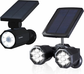 Bell Howell Bionic Spotlights Deluxe and Duo Solar Lights Outdoor with Motion Sensor Super Bright LED Lights Waterproof Landscape Spotlights for Patio Yard Garden Garage Outdoor Lighting As Seen On TV