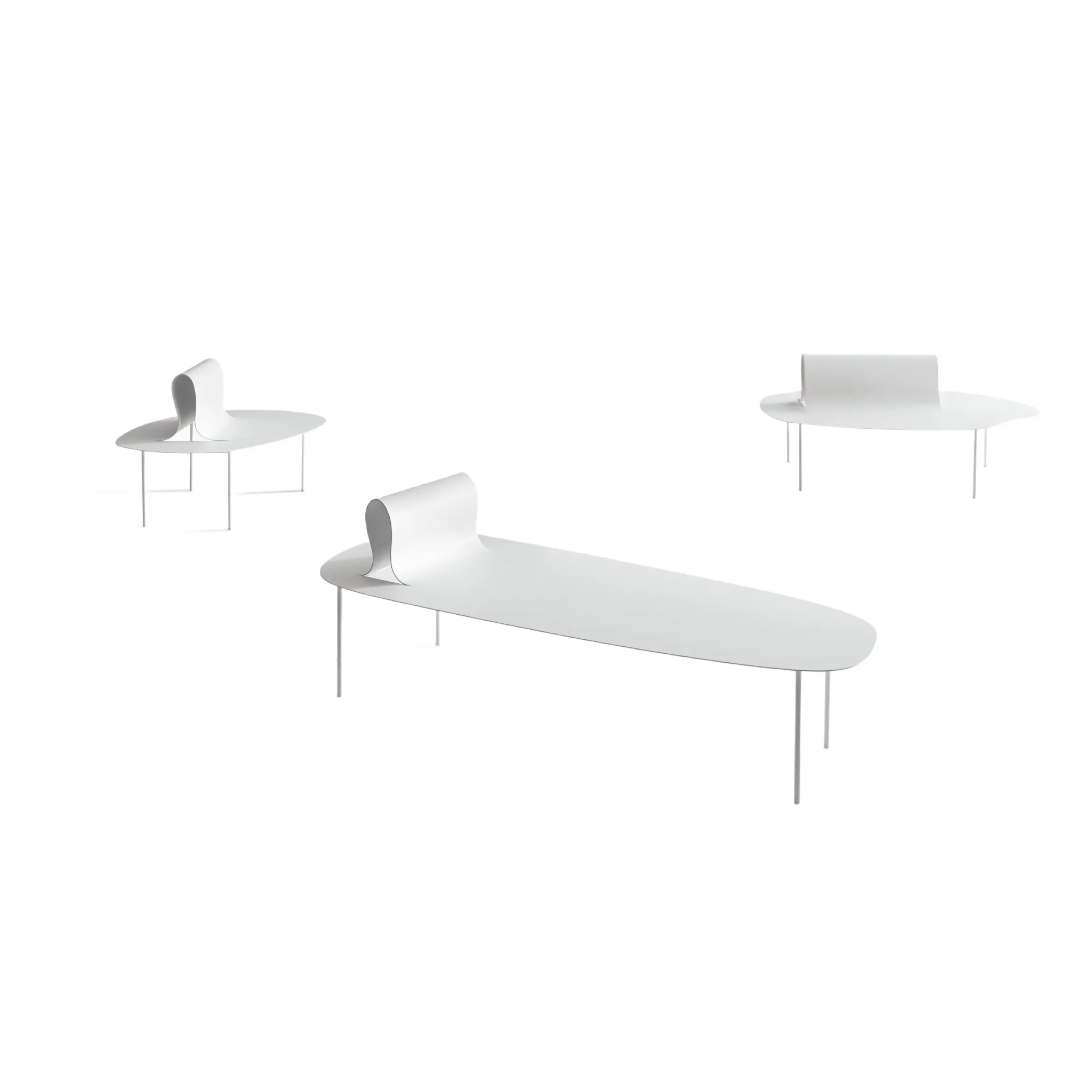 Bent-Back Metal Outdoor Bench | Desalto Softer than Steel