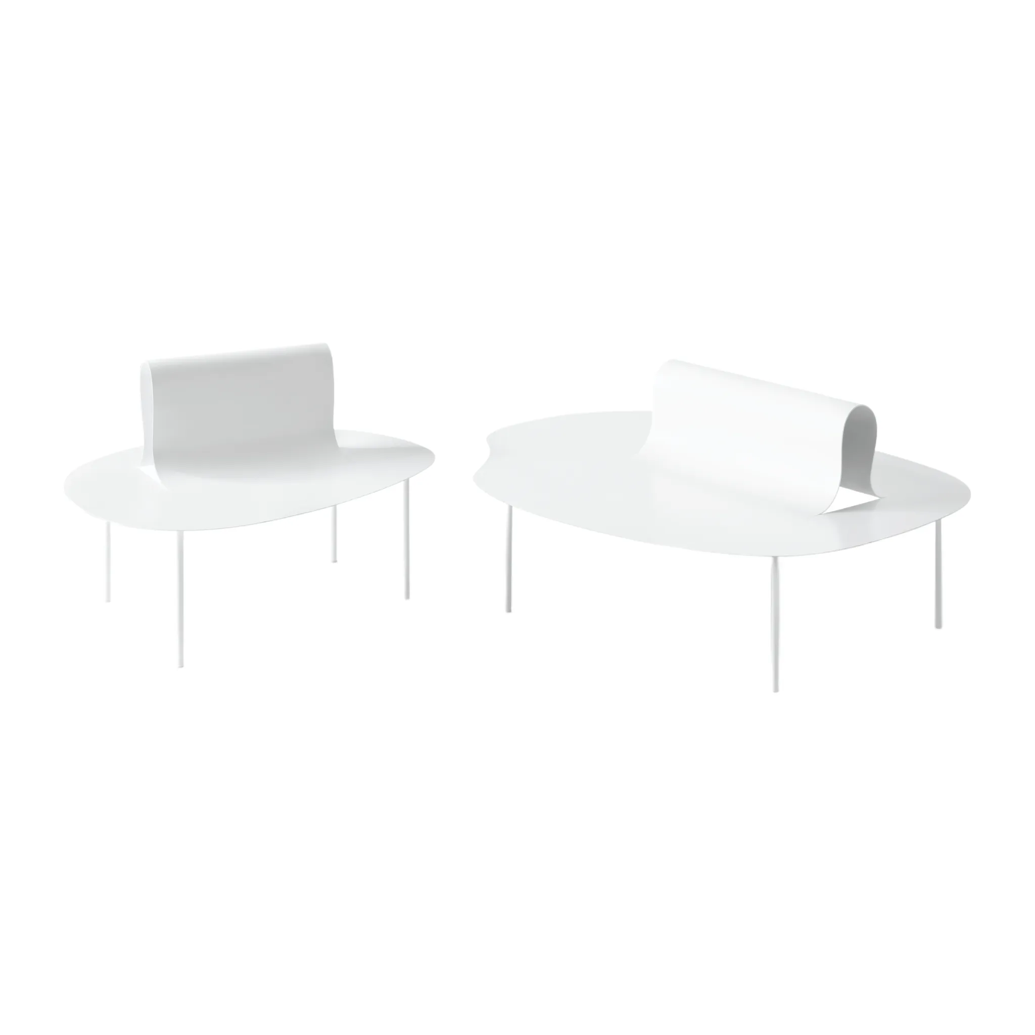 Bent-Back Metal Outdoor Bench | Desalto Softer than Steel