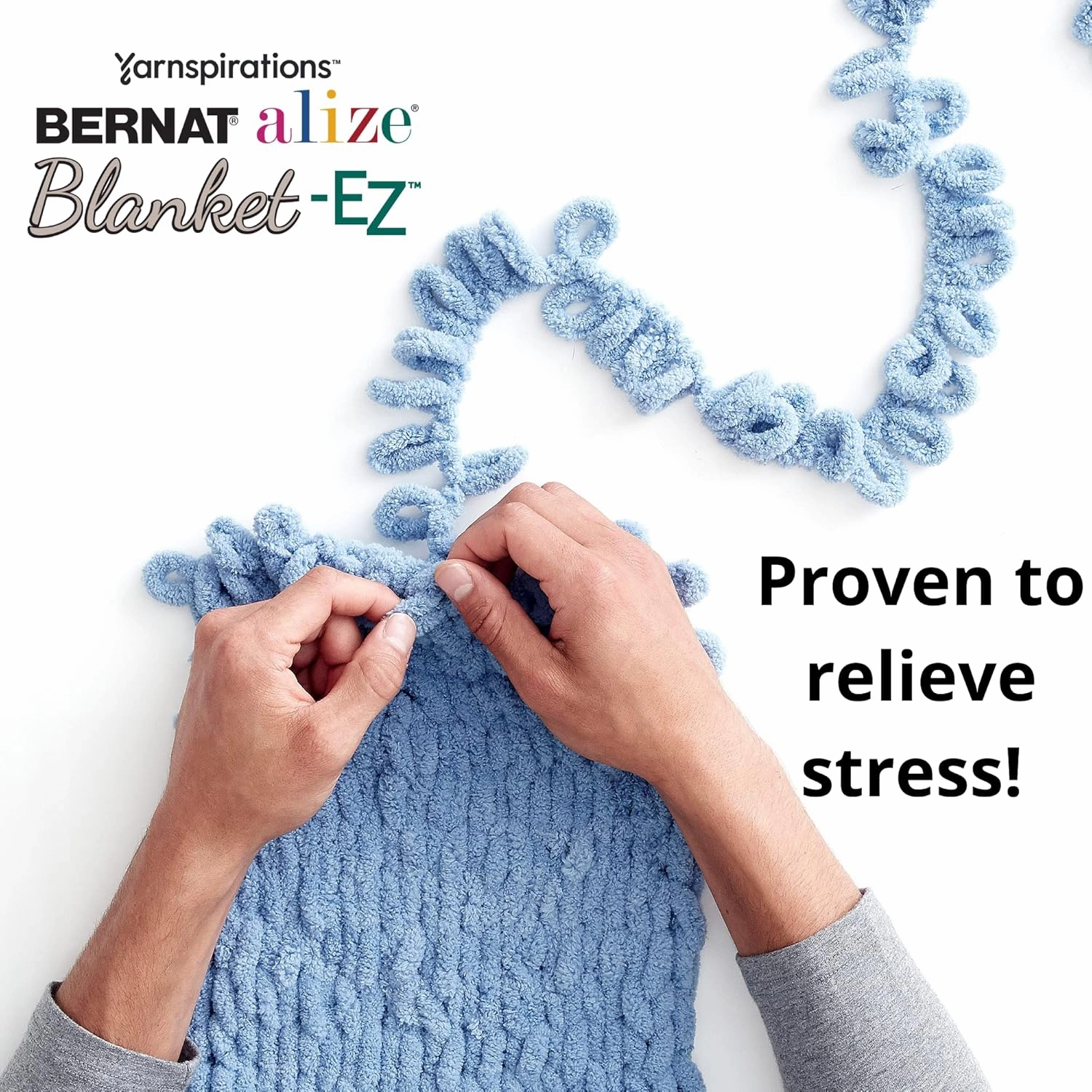 Bernat Alize Blanket-EZ Super Soft Looped Yarn for Beginners, Hand Knitting- No Needles or Hooks Needed, Bright Red 2 Pack
