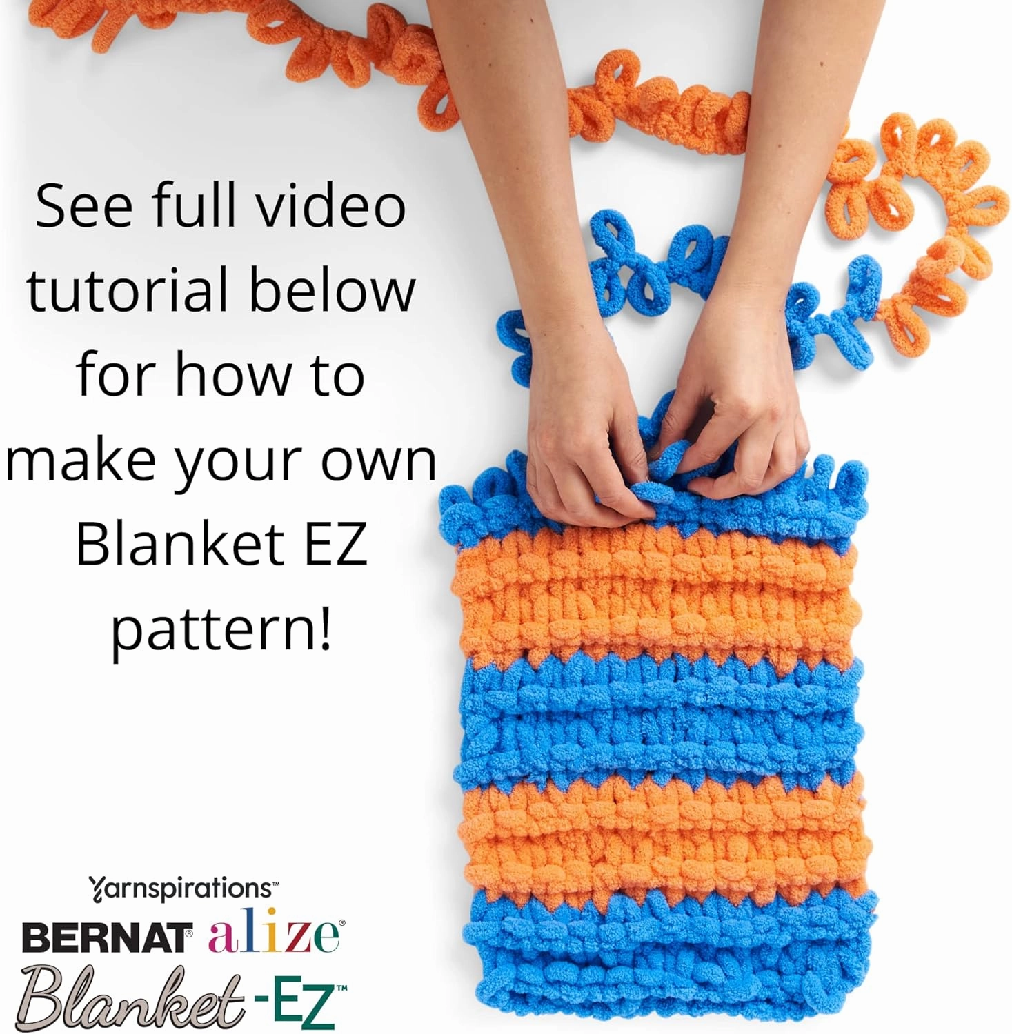 Bernat Alize Blanket-EZ Super Soft Looped Yarn for Beginners, Hand Knitting- No Needles or Hooks Needed, Bright Red 2 Pack