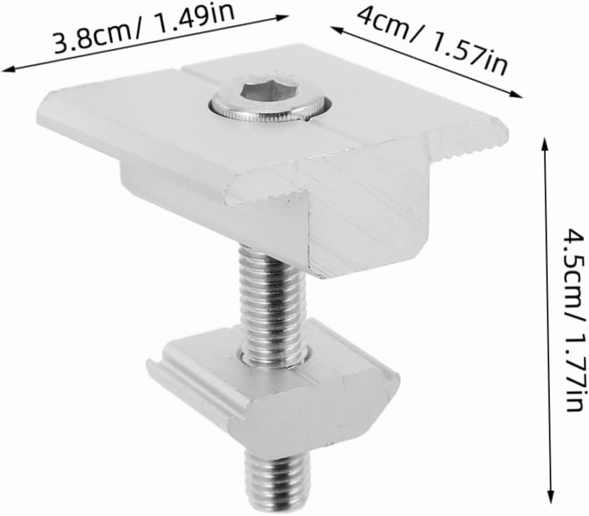 BESTonZON 4pcs Solar Panel Mid Clamps with Socket Cap Bolts Slider Nut for Roof Rack Mounting Fit Precision Engineered for Versatile Compatibility Solar Panel Installation