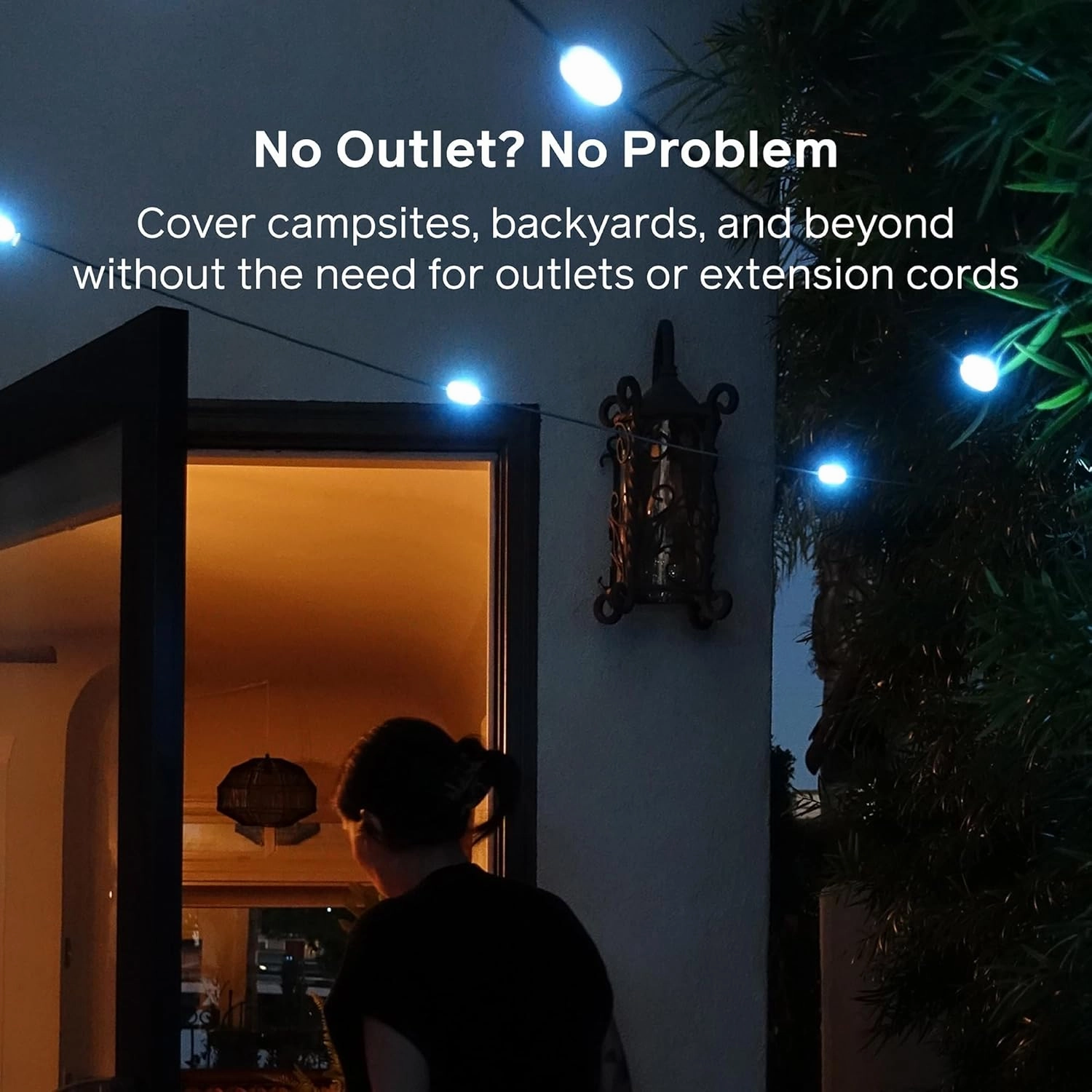 BioLite Solar String Rechargeable, Solar String Lights for Camping, Patio, and Travel, 44-Foot, Color