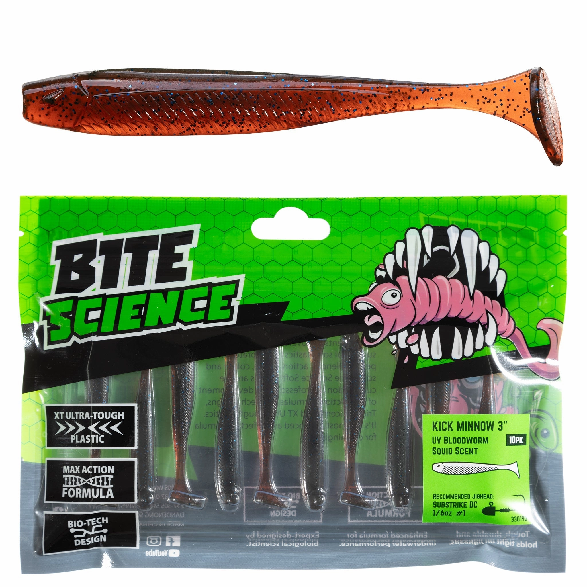 Bite Science Kick Minnow Soft Plastic Lures