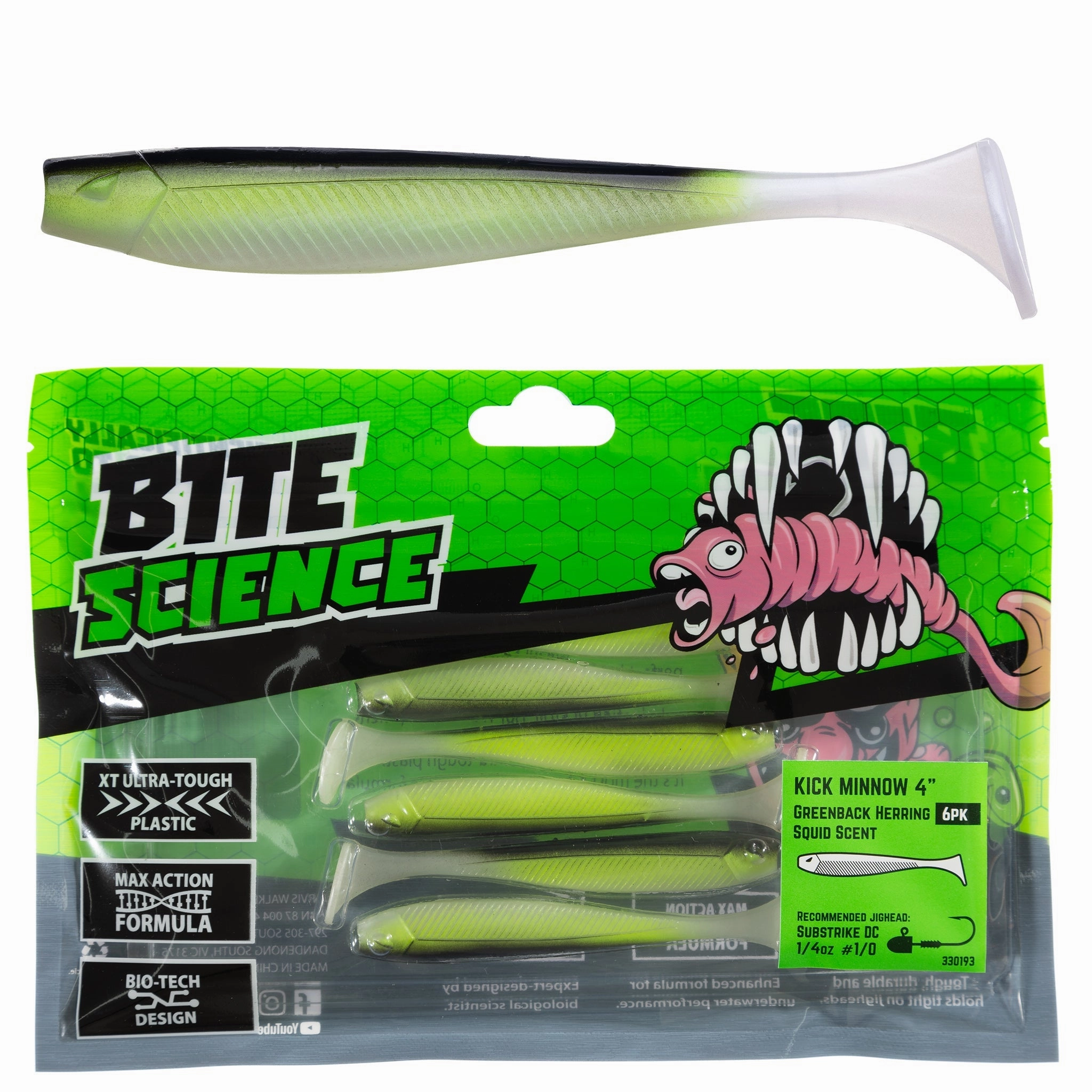 Bite Science Kick Minnow Soft Plastic Lures