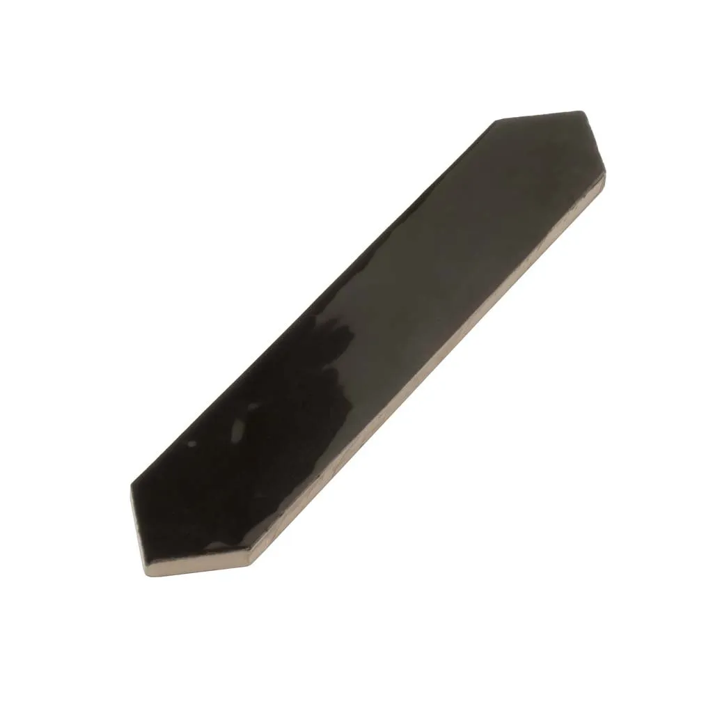 Black 2x10 Glossy Picket Ceramic Tile (23 pack, 2.37 sq ft/case)