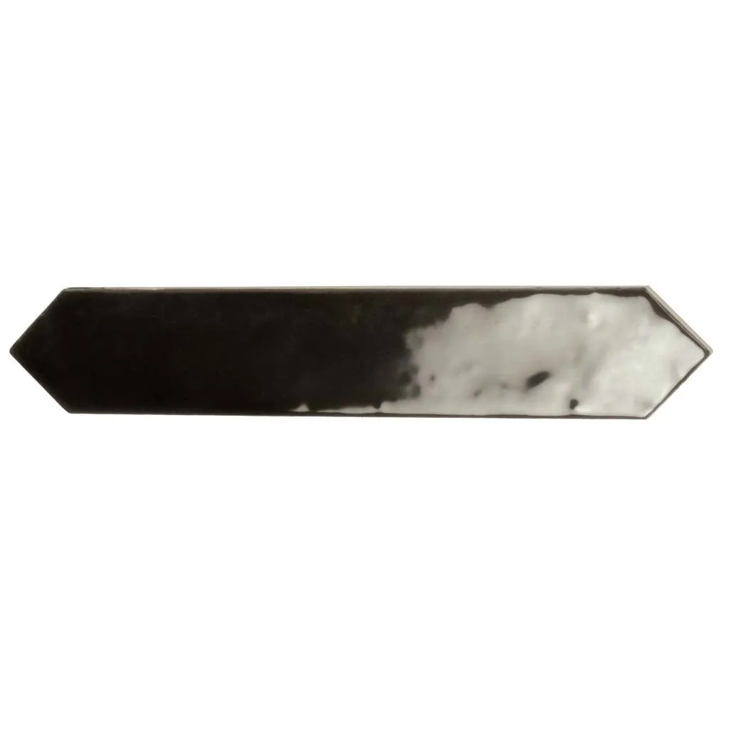 Black 2x10 Glossy Picket Ceramic Tile (23 pack, 2.37 sq ft/case)