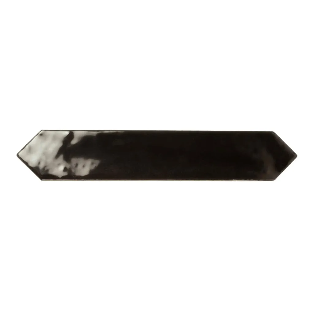 Black 2x10 Glossy Picket Ceramic Tile (23 pack, 2.37 sq ft/case)