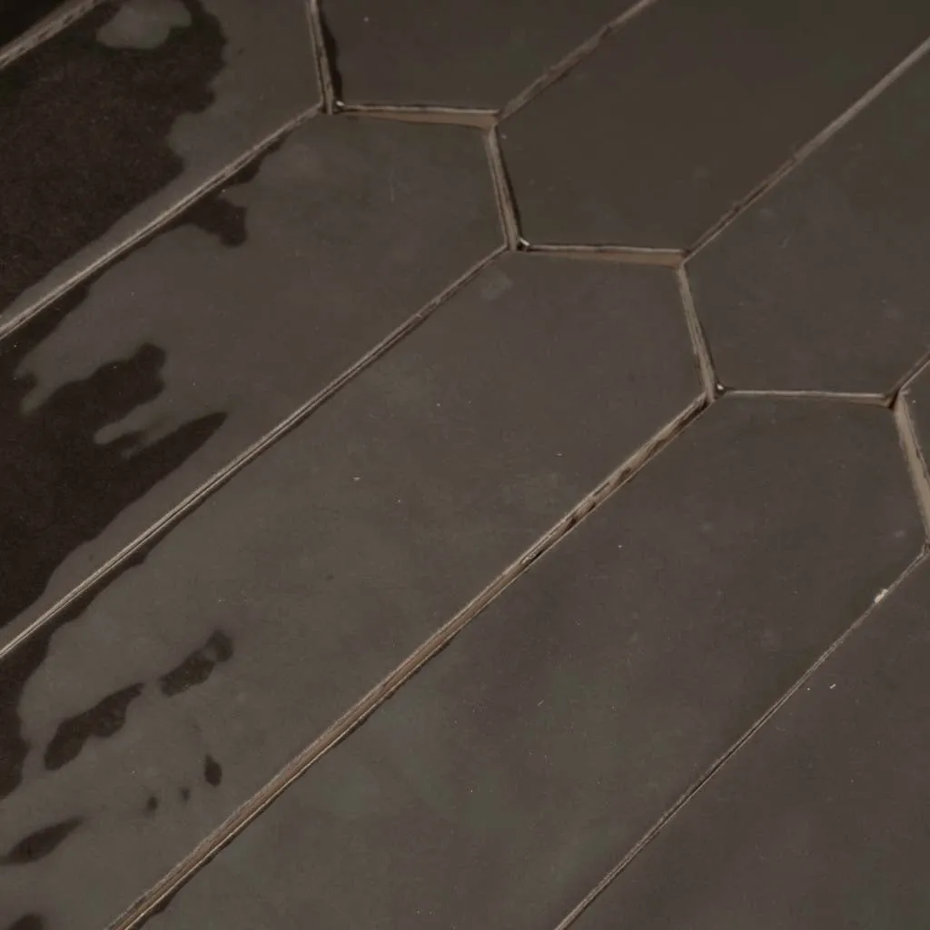 Black 2x10 Glossy Picket Ceramic Tile (23 pack, 2.37 sq ft/case)