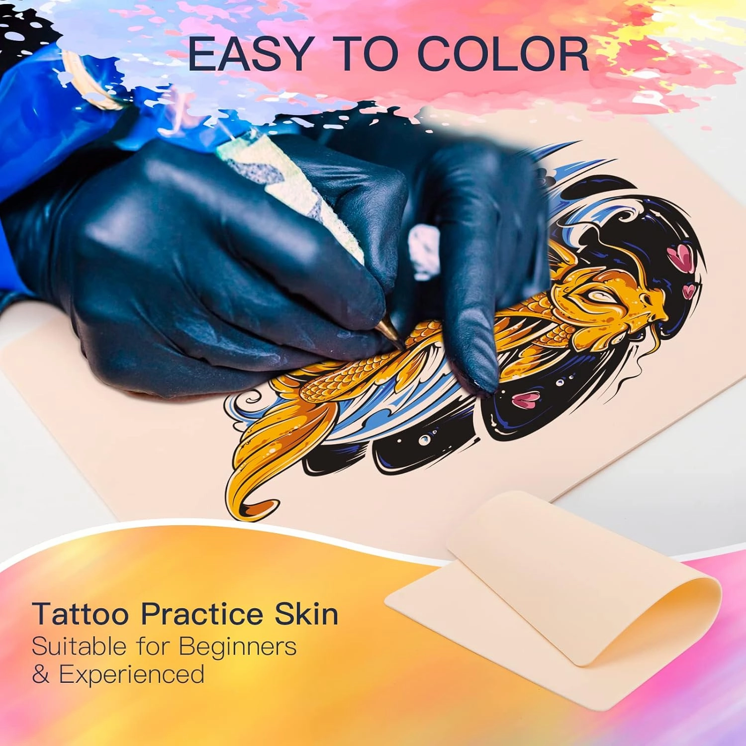 Blank Tattoo Practice, 20pcs Double Sided 8x6" Tattooing Skins for Microblading, Eyebrow Practice, Tattoo Supplies, Kit for Beginners & Experienced Artists