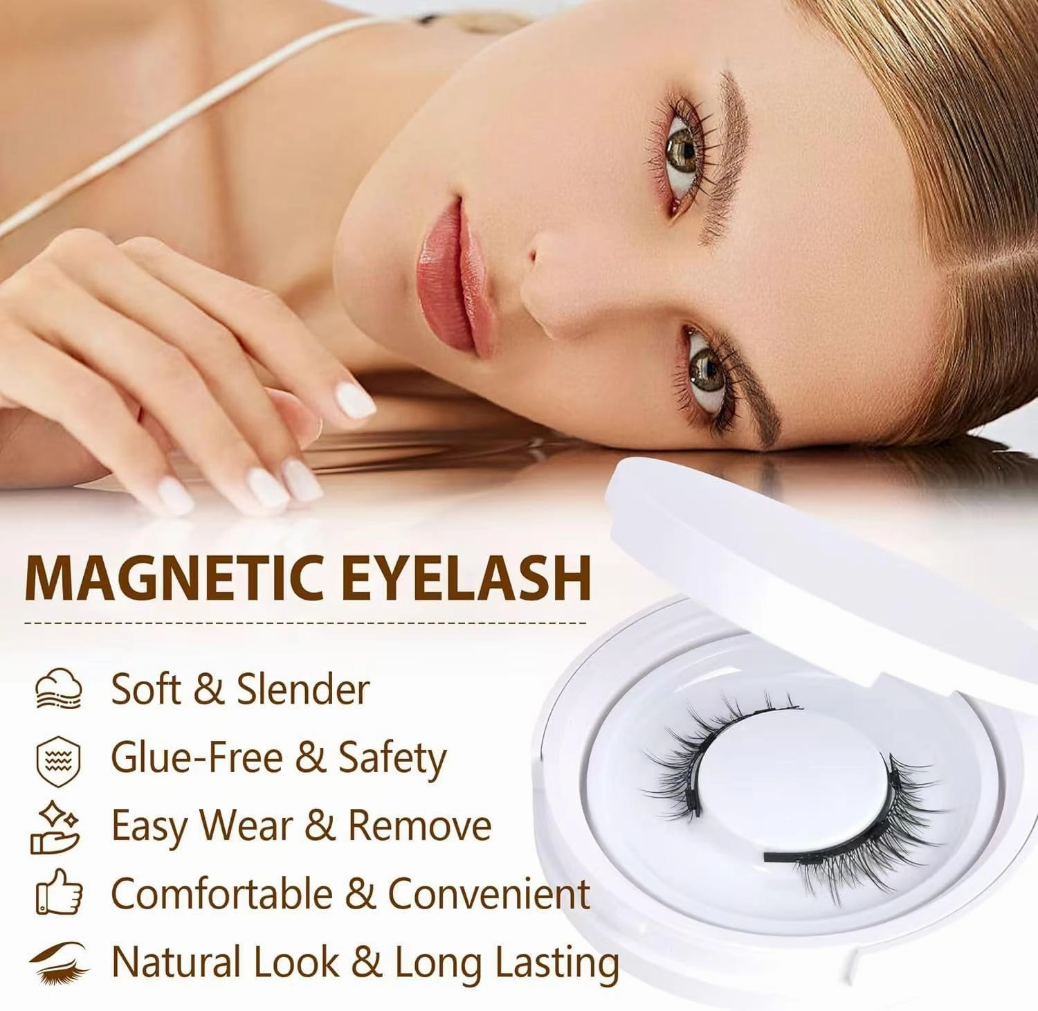 Blisora Magnetic Lashes, Blisdora Original Sandwich Lashes, Reusable Magnetic Lashes Natural Look (Fuller)