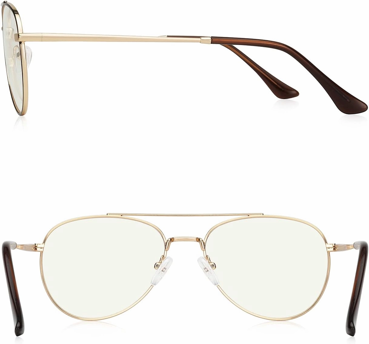 Blue Light Aviator Reading Glasses for men Women Metal Frame Spring Temple Computer Glasses