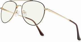Blue Light Aviator Reading Glasses for men Women Metal Frame Spring Temple Computer Glasses