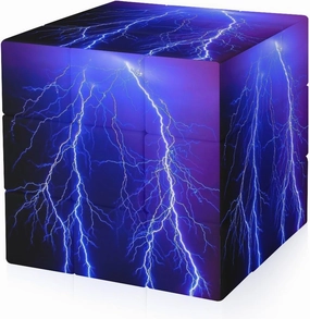 Blue Thunder Storm Funny 3x3x3 Cube Smooth Lightweight Puzzle for Adult Graphic Printing Travel