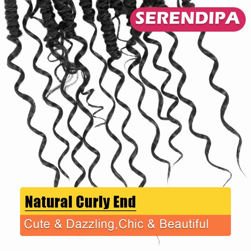 Boho Twist Crochet Hair 12" - Synthetic Hair Extensions Pre-Looped Passion Twist with Curly Ends for Women & Girls, Soft Locs Braids (8 Packs, 1#)