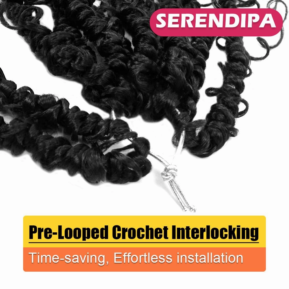 Boho Twist Crochet Hair 12" - Synthetic Hair Extensions Pre-Looped Passion Twist with Curly Ends for Women & Girls, Soft Locs Braids (8 Packs, 1#)
