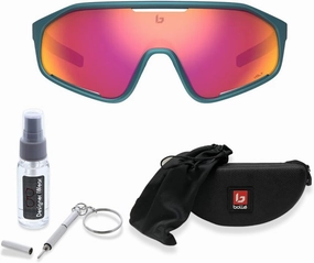 Bolle Shifter 55MM Shield Wrap Around Sunglasses for Men for Women   BUNDLE With Designer iWear Complimentary Eyewear Kit